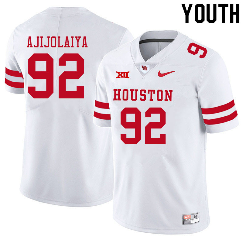 Youth #92 Hakeem Ajijolaiya Houston Cougars College Big 12 Conference Football Jerseys Sale-White